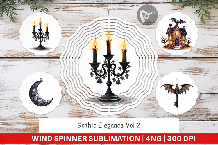 Gothic Elegance Christmas Wind Spinner
