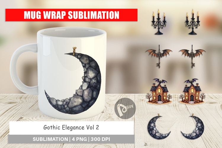 Gothic Elegance Christmas Mug Wrap