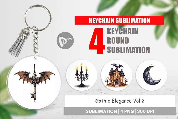 Gothic Elegance Christmas Keychain