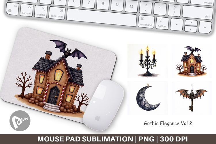 Gothic Elegance Christmas Mouse Pad