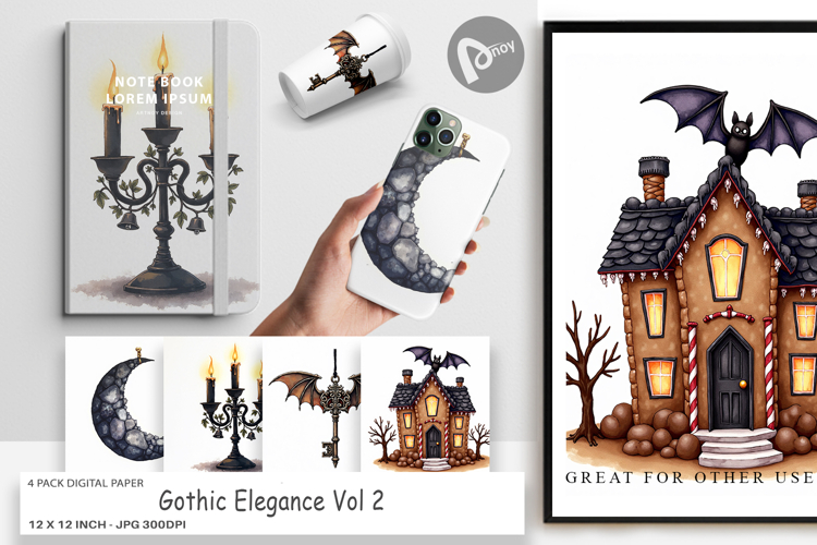 Gothic Elegance Christmas Digital Paper