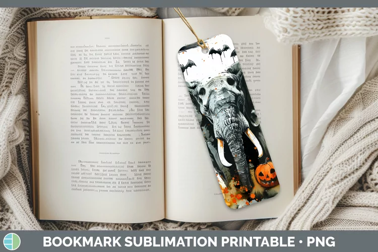 Gothic Elephant Bookmark Sublimation Printable Designs