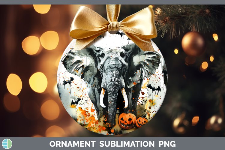 Gothic Elephant Ornament Sublimation Bauble Designs