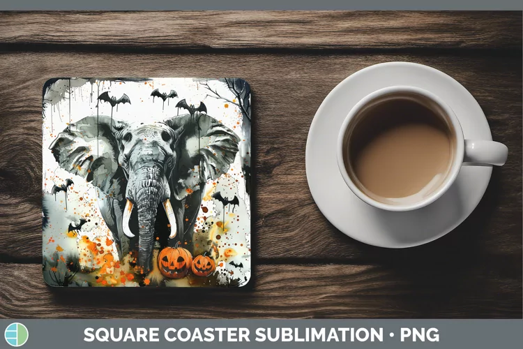Gothic Elephant Square Coaster Sublimation Coaster Designs
