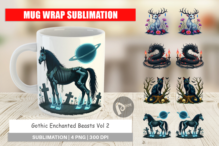 Mug Wrap Gothic Enchanted Beasts