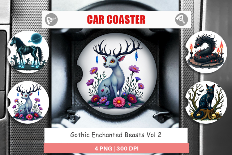 Car Coaster Gothic Enchanted Beasts