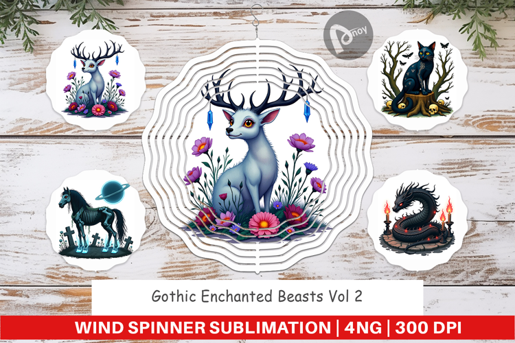Wind Spinner Gothic Enchanted Beasts