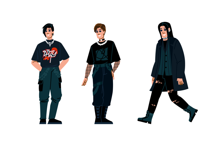 victorian gothic fashion man vector