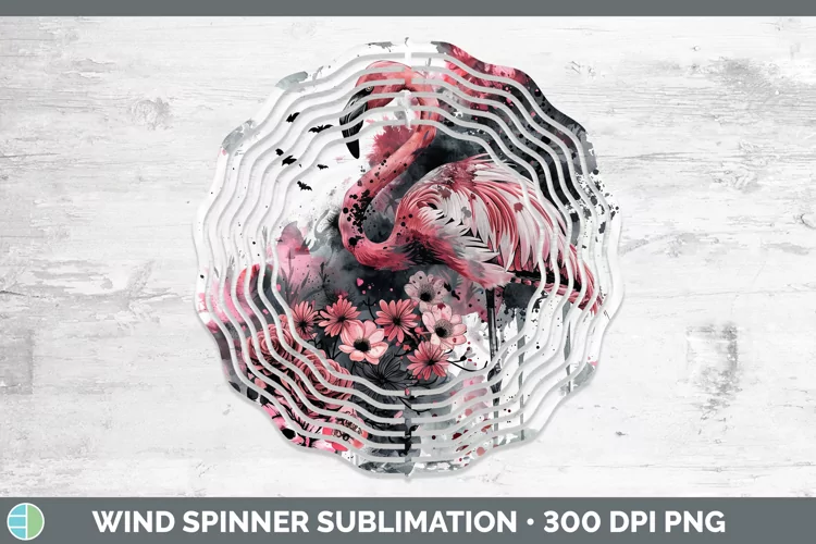 Gothic Flamingo Wind Spinner Sublimation Spinner Designs
