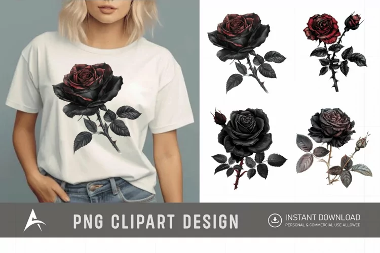 Watercolor Gothic Floral Clipart