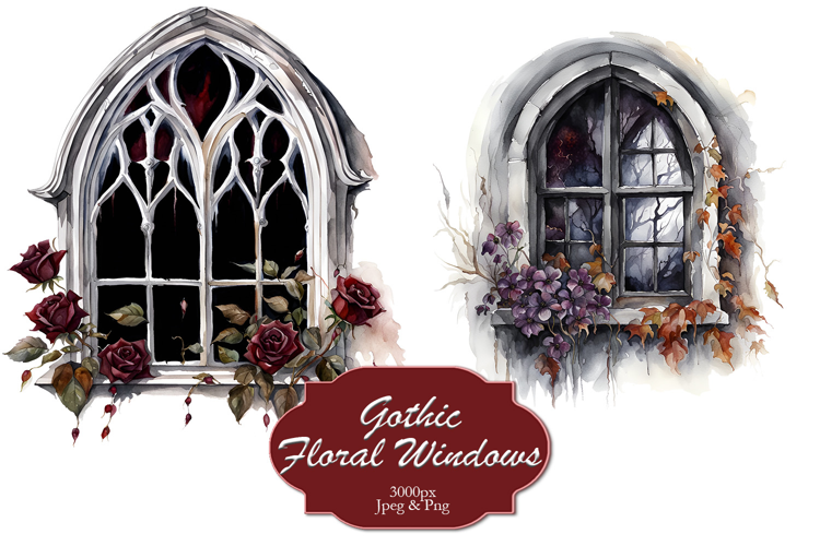 Gothic Floral Windows Sublimation
