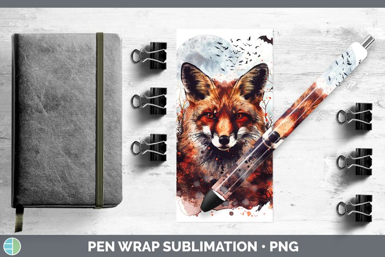 Gothic Fox Pen Wrap Sublimation Epoxy Pen Designs
