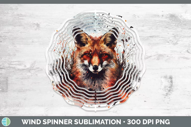 Gothic Fox Wind Spinner Sublimation Spinner Designs
