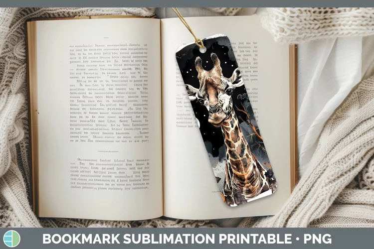 Gothic Giraffe Bookmark Sublimation Printable Designs