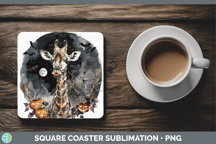 Gothic Giraffe Square Coaster Sublimation Coaster Designs