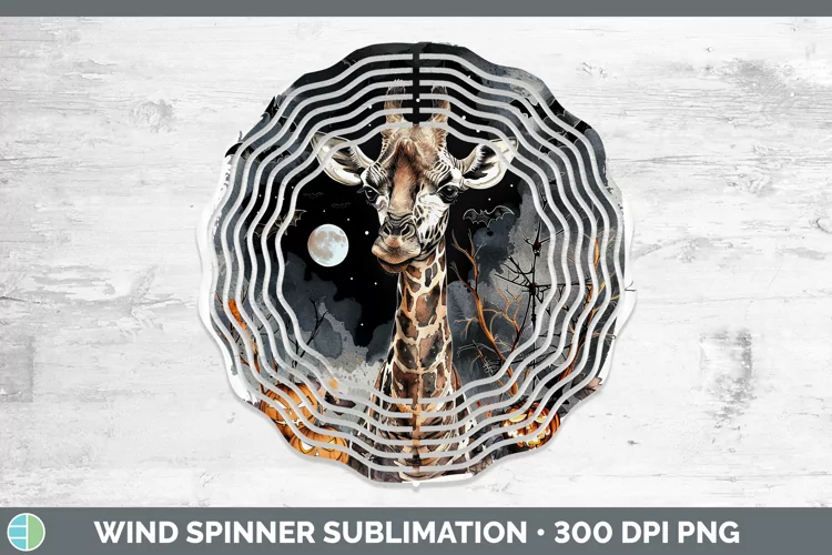 Gothic Giraffe Wind Spinner Sublimation Spinner Designs