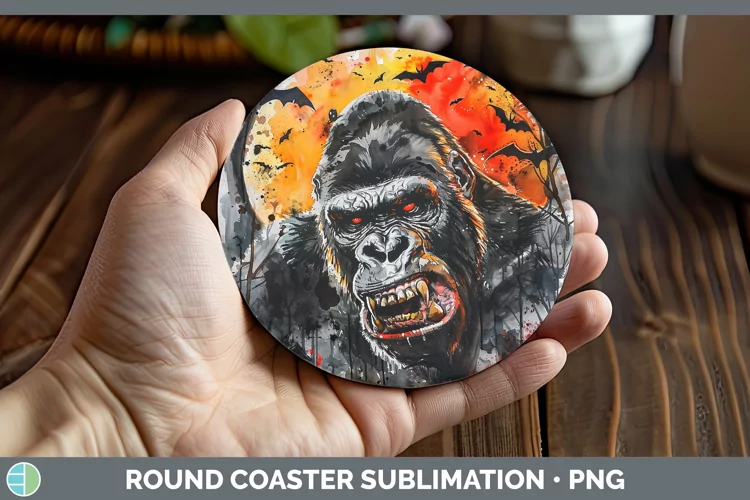 Gothic Gorilla Round Coaster Sublimation Coaster Designs