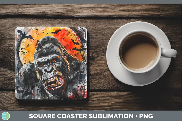 Gothic Gorilla Square Coaster Sublimation Coaster Designs