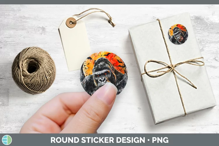 Gothic Gorilla Stickers | Round Labels Designs