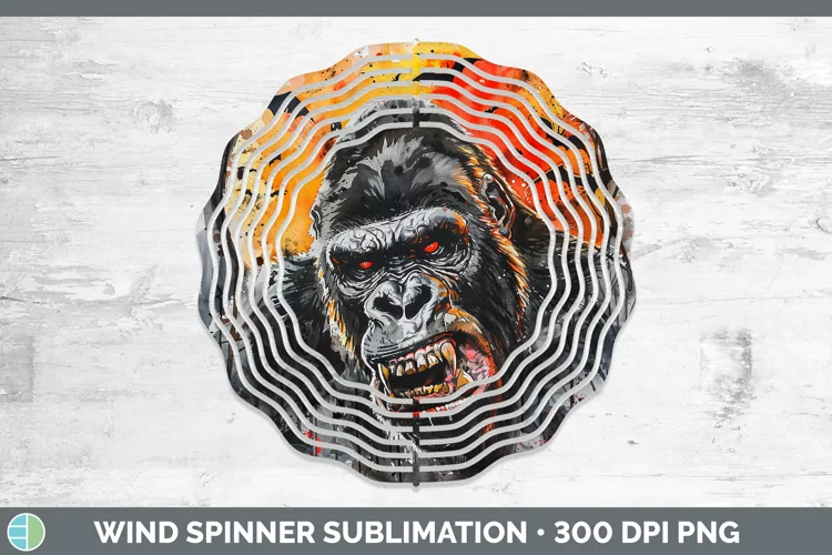 Gothic Gorilla Wind Spinner Sublimation Spinner Designs