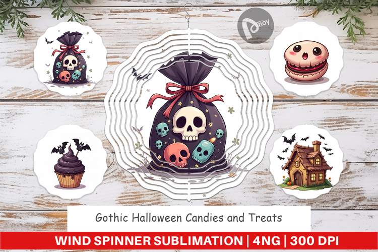 Wind Spinner Gothic Halloween Candies and Treats