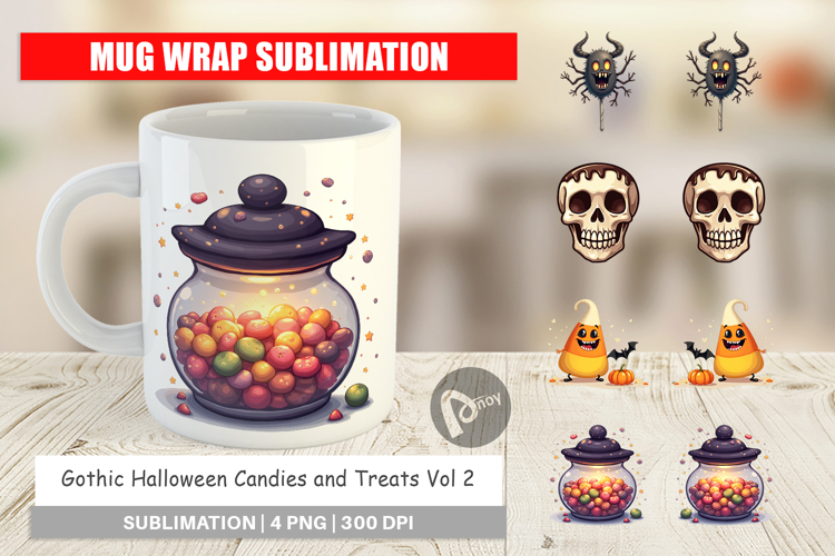 Mug Wrap Gothic Halloween Candies and Treats