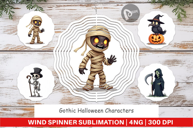 Wind Spinner Gothic Halloween Characters example image 1