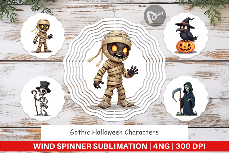 Wind Spinner Gothic Halloween Characters