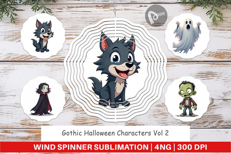Wind Spinner Gothic Halloween Characters