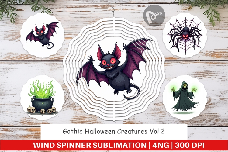 Wind Spinner Gothic Halloween Creatures