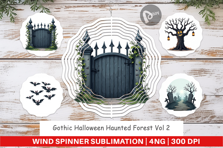 Wind Spinner Gothic Halloween Haunted Forest