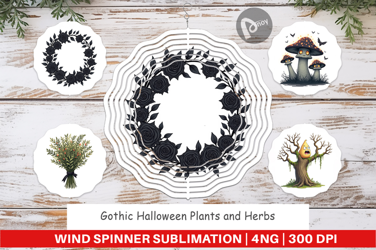 Wind Spinner Gothic Halloween Plants and Herbs