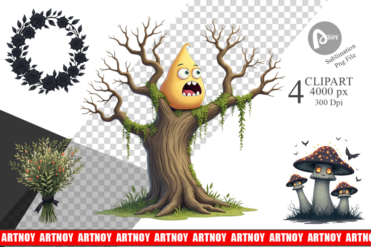 Clipart Gothic Halloween Plants and Herbs