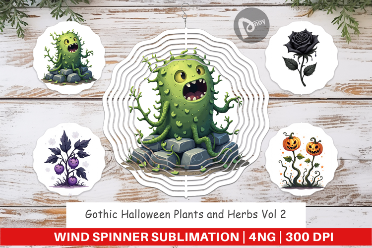 Wind Spinner Gothic Halloween Plants and Herbs
