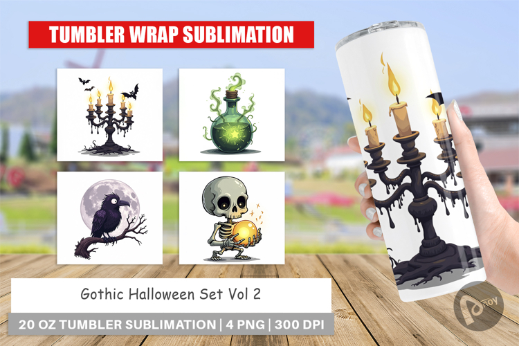 Tumbler Gothic Halloween Set