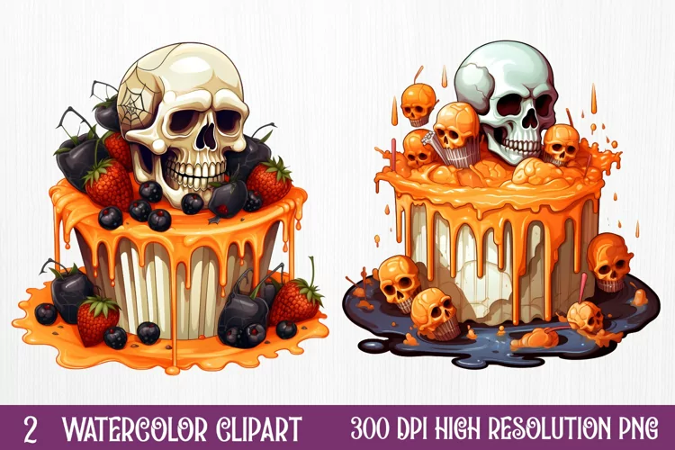 Halloween Cake Sublimation Clipart , Halloween Sublimation