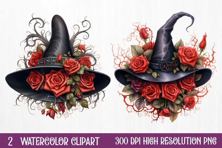 Gothic Halloween Watercolor Clipart PNG, Halloween PNG