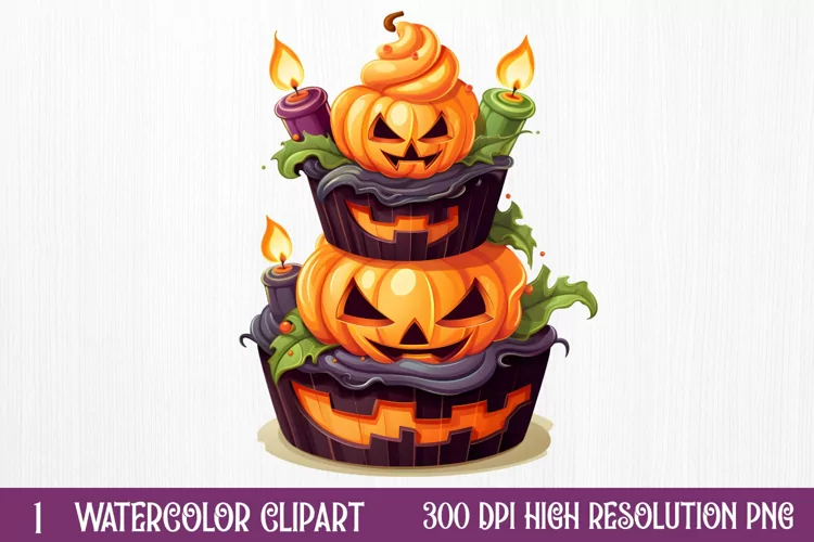 Halloween Cake Sublimation Clipart , Halloween Sublimation