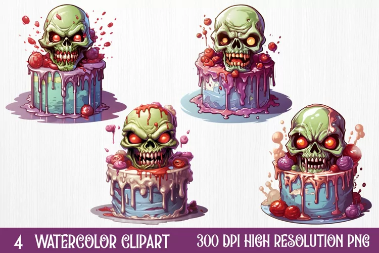 Halloween Cake Sublimation Clipart , Halloween Sublimation