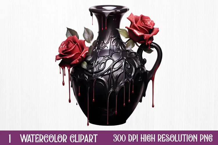 Gothic Halloween Watercolor Clipart PNG, Halloween PNG