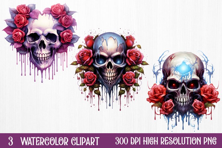 Gothic Halloween Watercolor Clipart PNG, Halloween PNG