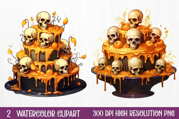 Halloween Cake Sublimation Clipart , Halloween Sublimation