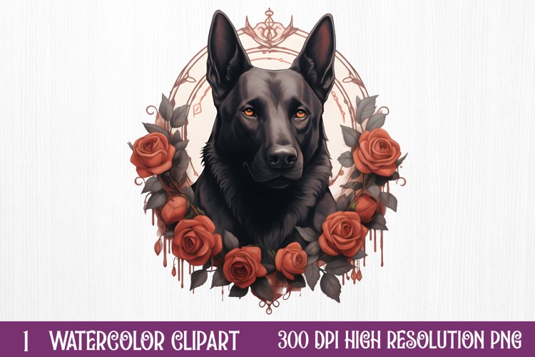 Gothic Halloween Watercolor Clipart PNG, Halloween PNG