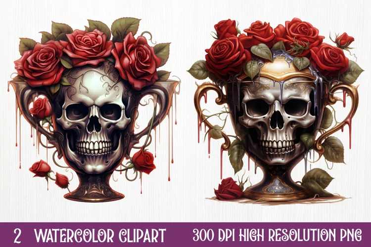 Gothic Halloween Watercolor Clipart PNG, Halloween PNG