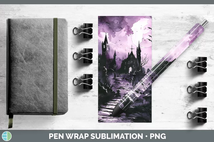 Gothic Landscape Pen Wrap Sublimation Epoxy Pen Designs