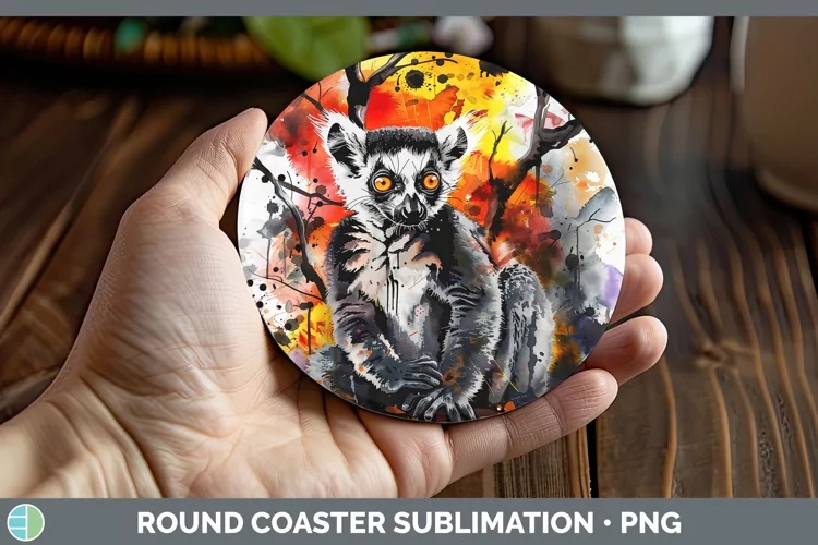 Gothic Lemur Round Coaster Sublimation Coaster Designs