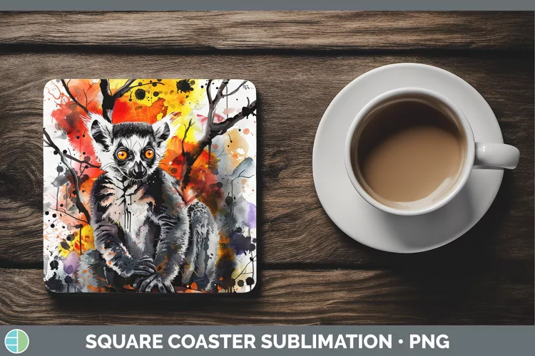Gothic Lemur Square Coaster Sublimation Coaster Designs