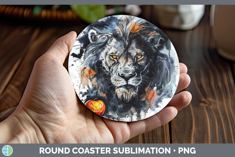 Gothic Lion Round Coaster Sublimation Coaster Designs