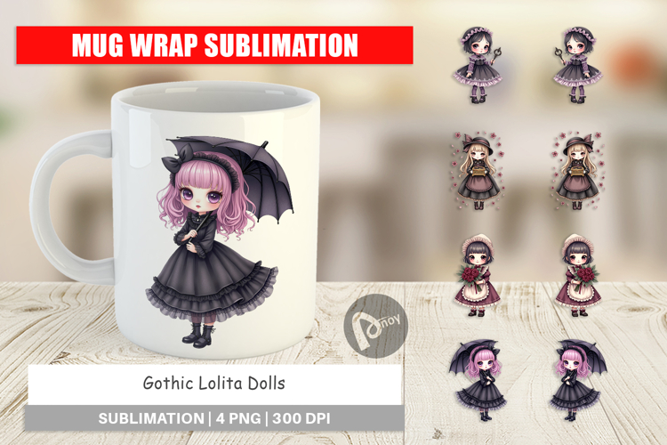 Mug Wrap Gothic Lolita Dolls