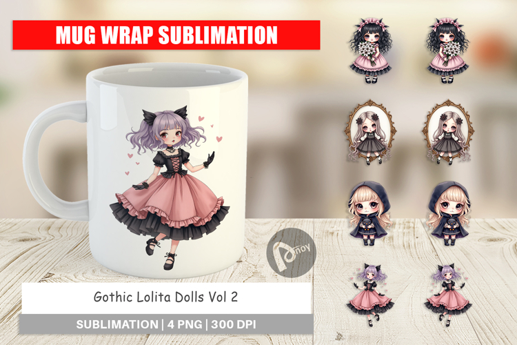 Mug Wrap Gothic Lolita Dolls